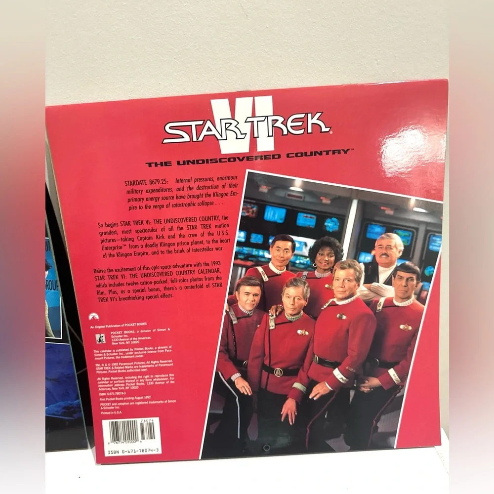 Lot of 5 Vintage Star Trek Original 90s Series Calendars- 90, 92, 93, 94, 98